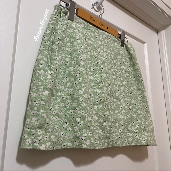 MANGO - Floral - Green & White - Skirt - Women’s S - Picture 2 of 9